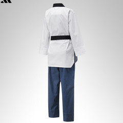 Adidas poomsae WT dan uniform female taekwondo dobok TKD white navy collar