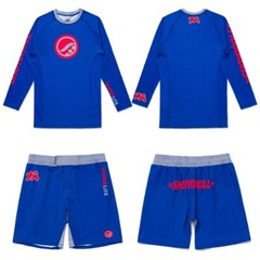 Shoyoroll Batch #145 SuperLite Retro Rash Guard LS & Training Fitted Shorts BJJ
