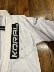 Koral Fight Co Kimono Men’s A3 White Brazilian Jiu-Jitsu Martial Arts Uniform