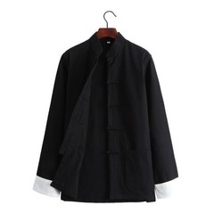 Mens Chinese Traditional Tang Suit Jacket Tops Kung Fu Wingchun Coat Sportwear