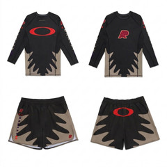 A&P x OAKLEY ENTAGLEMENT LS RASHGUARD & MMA TRAINING SHORTS – ALBINO & PRETO