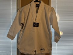 Rhino Pro White Tae Kwon Do Uniform Gi Set Jacket & Pants Size 150 Kids Unisex