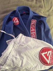 Gracie Barra Jiu-Jitsu Gi Set A3 Blue Jacket White Pants w/ Patches