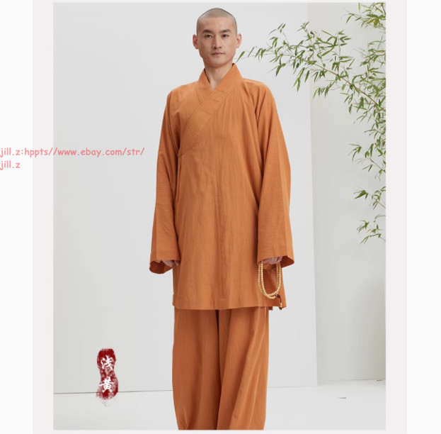 Buddhist Shaolin Monk Robe Full Set Cotton Thin Kung Fu Suit Meditation Uniforms