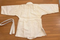Judo Uniform Set (top And Bottom), Size 3, With White Belt, Cream Color.
