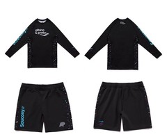 Albino & Preto x Saucony BJJ No Gi Set,Long Sleeve Rash Guard Shorts MMA Jiu ji
