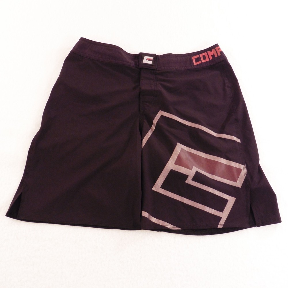 Combat CRNR MMA Shorts Men 30 Black Big Logo Print Professional Jiu Jitsu Trunks