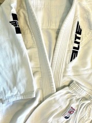Elite Martial Art Brazilian Jujitsu GI White Uniform Set Size Youth C0 Otomix