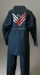 Dynamics TaeKwonDo 2 Piece Black Sz 5/190 Black Belt Club Eagle Martial Arts