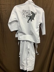 FKKA Tiger Claws TC 2000 Series White Kenpo Karate Gi W/ Pants & Belt Kids Sz 00