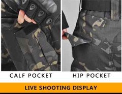 Tactical Camouflage Suit Combat Shirt Cargo Pants for Airsoft Paintball Hunting