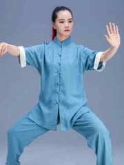 Short Sleeve Kung Fu Shirts Wing Chun Sport Tops Martial Arts Taichi Uniform