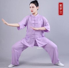 Summer Women Cotton Tai Chi Uniform Kung Fu Suit Martial Arts Wing Chun Clothes