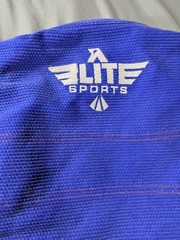 Elite Sports BJJ Gi Jacket Mens Small A1 Blue Kimono Brazilian Jiu Jitsu MMA