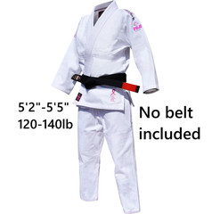 Gi IBJJF Uniform White & Pink 5’2″-5’5″ 120-140lb Womens M(W1) Med Jui-Jitsu