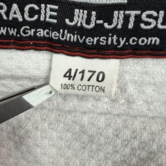 Gracie Academy Jiu-Jitsu Gi Set Mens Large 4/170 White Kimono Pants Belt Weave