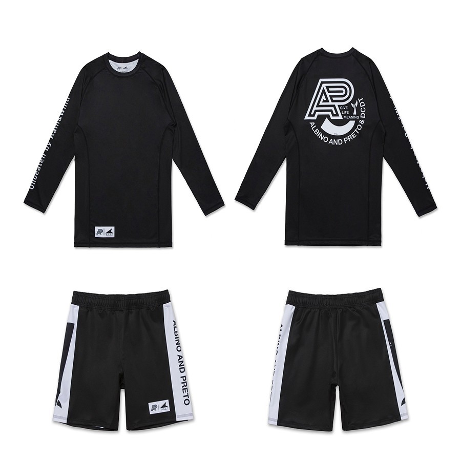 Albino and Preto x DCDT Rash Guard LS & Short (Set) Bjj No Gi Competitor