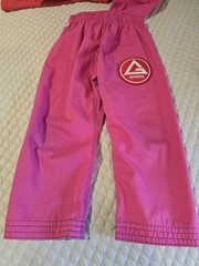 Gracie Barra Equipe Kimono Pants Brazilian Jiu-Jitsu Gi PINK Youth Y2
