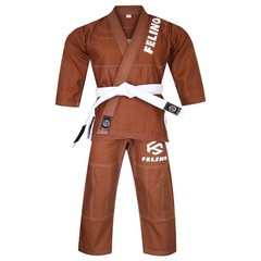 Felino Brown Adult Premium BJJ Gi Uniform Pearl Weave Brazilian Jiu Jitsu Kimono