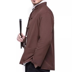 Mens Traditional Chinese Tang Suit Coat Tops Kung Fu Wingchun Uniform Sportswear