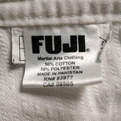FUJI Gi White Martial Arts Kimono Top Size 3 Jiu Jitsu MMA Karate No Belt