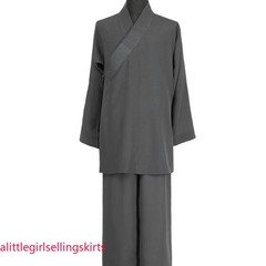 STOCK Buddhist Shaolin Monk Robe Full Set Linen Kung Fu Suit Meditation Uniforms