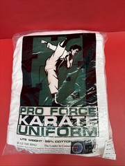 PRO FORCE WHITE KARATE UNIFORM GI LITE WEIGHT Adult SIZE 5 (top & bottom)
