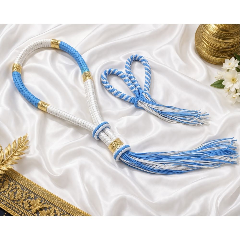 Mongkol Muay Thai Headband Light Blue Color Premium Handmand Boxing Set Prajiat
