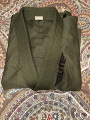 Elite Sports GI Set MMA Brazilian Jujitsu BJJ Uniform Army Green Youth Size C3