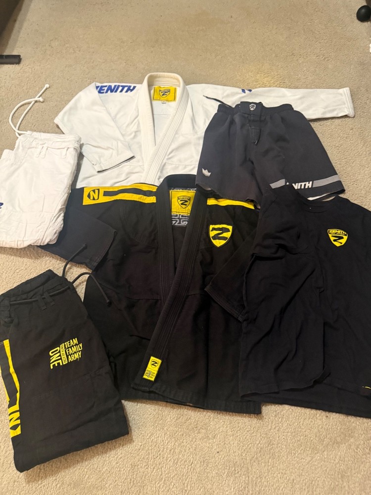 Two Zenith Jiu-Jitsu Gi’s used bjj size A1 Shirts and T-Shirt