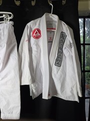 Gracie Barra Equipe Edition BJJ Jiu-Jitsu Gi White Uniform Set A0 Pants & Jacket