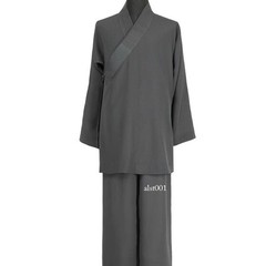 Buddhist Shaolin Monk Robe Full Set Linen Kung Fu Suit Meditation Uniforms