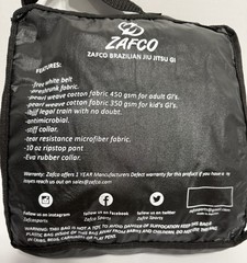 Zafco Green Jiu Jitsu BJJ Gi Size K-0 Boys Girls White Belt New In Bag