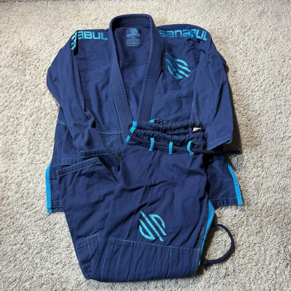 Sanabul BJJ Jiu Jitsu Gi Uniform Set Mens A3 Blue Kimono Jacket Pants