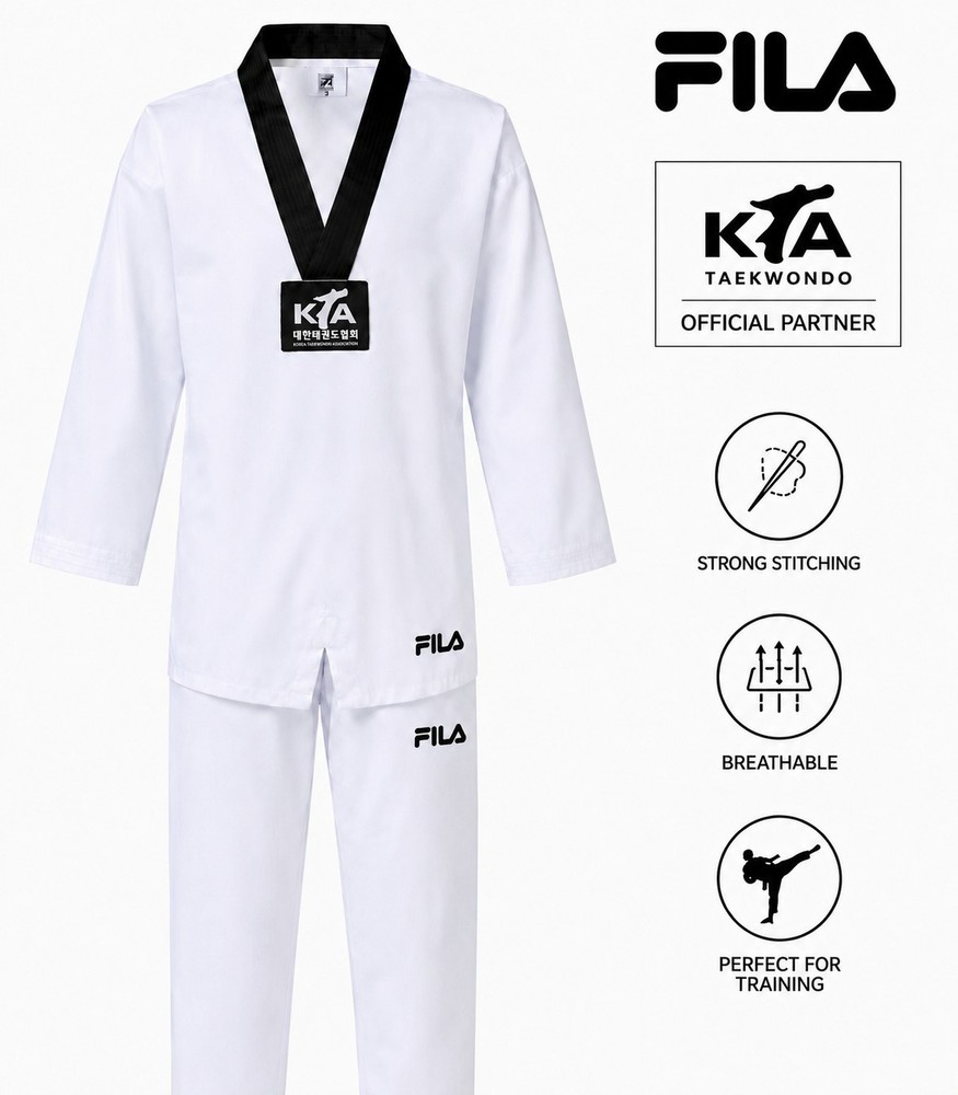 (New Model) FILA Taekwondo Ultra Light KTA Dan Dobok Uniform