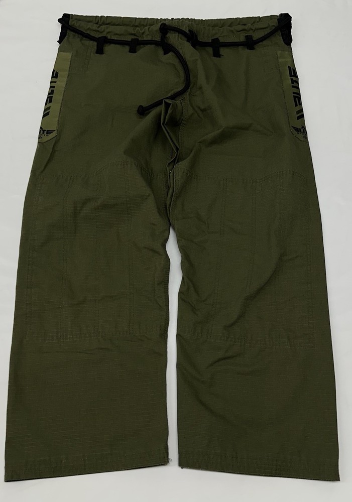Elite Sports BJJ Gi Pants A3 Olive Green Ripstop Jiu Jitsu Draw String