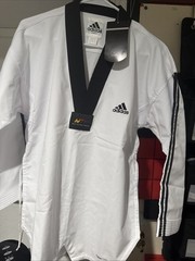 Adidas Adi-Start Taekwondo Uniform Dobok Size 160 (White V-Neck) WT Approved