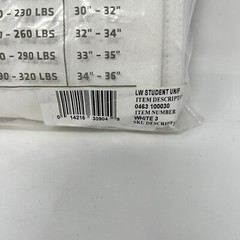 New Century White 6oz Lightweight Martial Arts Uniform Gi Size 6 Adult Small