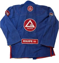 Gracie Barra Equipe Kimono Brazilian Jiu-Jitsu Gi Blue Youth Size Y6
