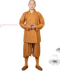 Women Men Buddhist Robes Shaolin Monk Kung fu Suit Cotton Meditation Uniforms