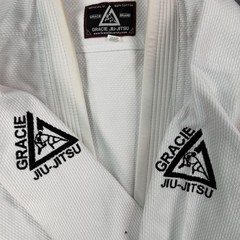 Gracie Academy Jiu-Jitsu Gi Set Mens Large 4/170 White Kimono Pants Belt Weave