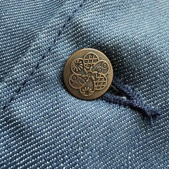 SCISSORMAN Kurashiki Denim Judo Uniform-Style Long Coat With Engraved Buttons