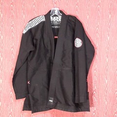 IMRSE Black Flow Fuji Kimono Black Pants 2 Piece Set Jiu Jitsu Adult Size A-1L