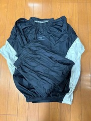 Mizuno Sauna Suit Set XL Black Gray Weight Loss Training Wear Japan Used