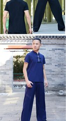 New autumn short sleeve men’s middle-aged Chinese style martial arts clothes