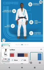 Sanabul Martial Arts Core Gi Uniform Jiu Jitsu Size A4 Blue and White NO BELT