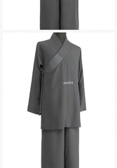 Buddhist Shaolin Monk Robe Full Set Linen Kung Fu Suit Meditation Uniforms