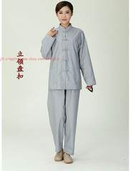 Women’s Suits Buddhist Monk Religion Clothing Sets Lay Shirt+Pants Uniforms Set