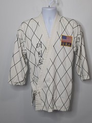 Vintage USA Taekwondo Martial Arts Jacket Korea Diamond Stitch Uniform
