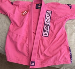 Gracie Barra Adidas Lite Jiu-Jitsu Gi Uniform Set Pink Adult Female Size F4